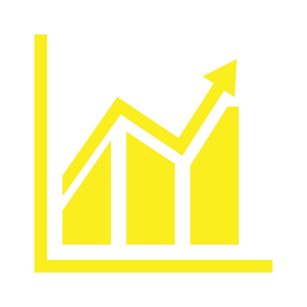 Eps10 icono de gráfico vectorial amarillo o logotipo en un estilo moderno plano simple aislado en fondo blanco vector