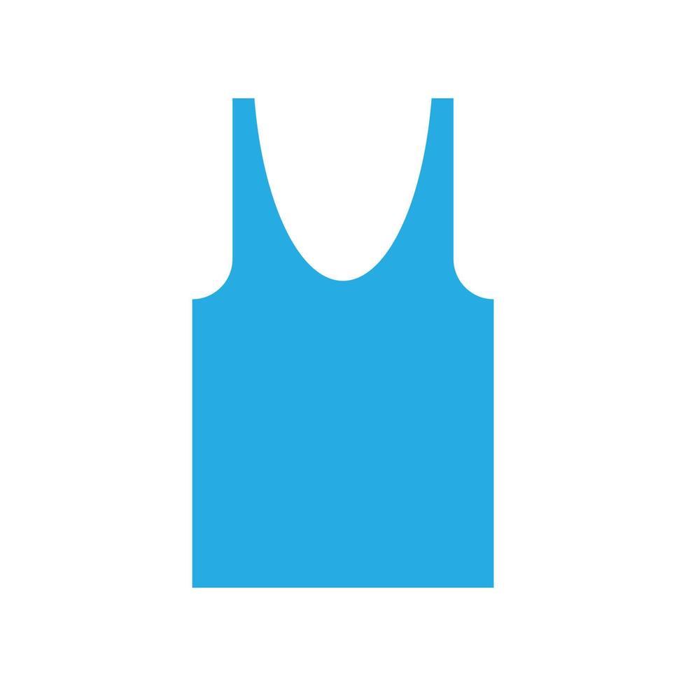 eps10 blue vector tank top solid icon or logo in simple flat trendy modern style isolated on white background