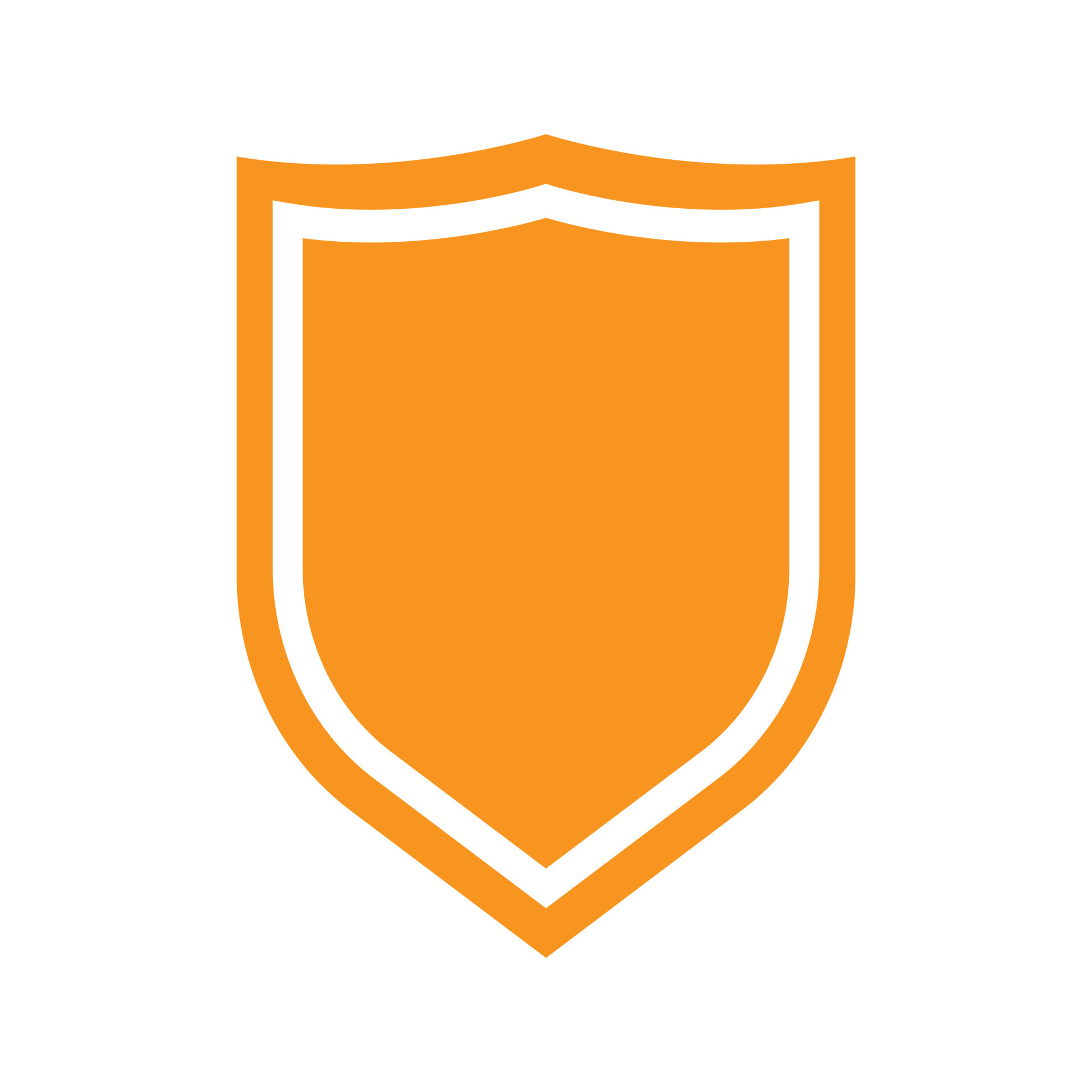 eps10 orange vector shield solid icon or logo in simple flat trendy