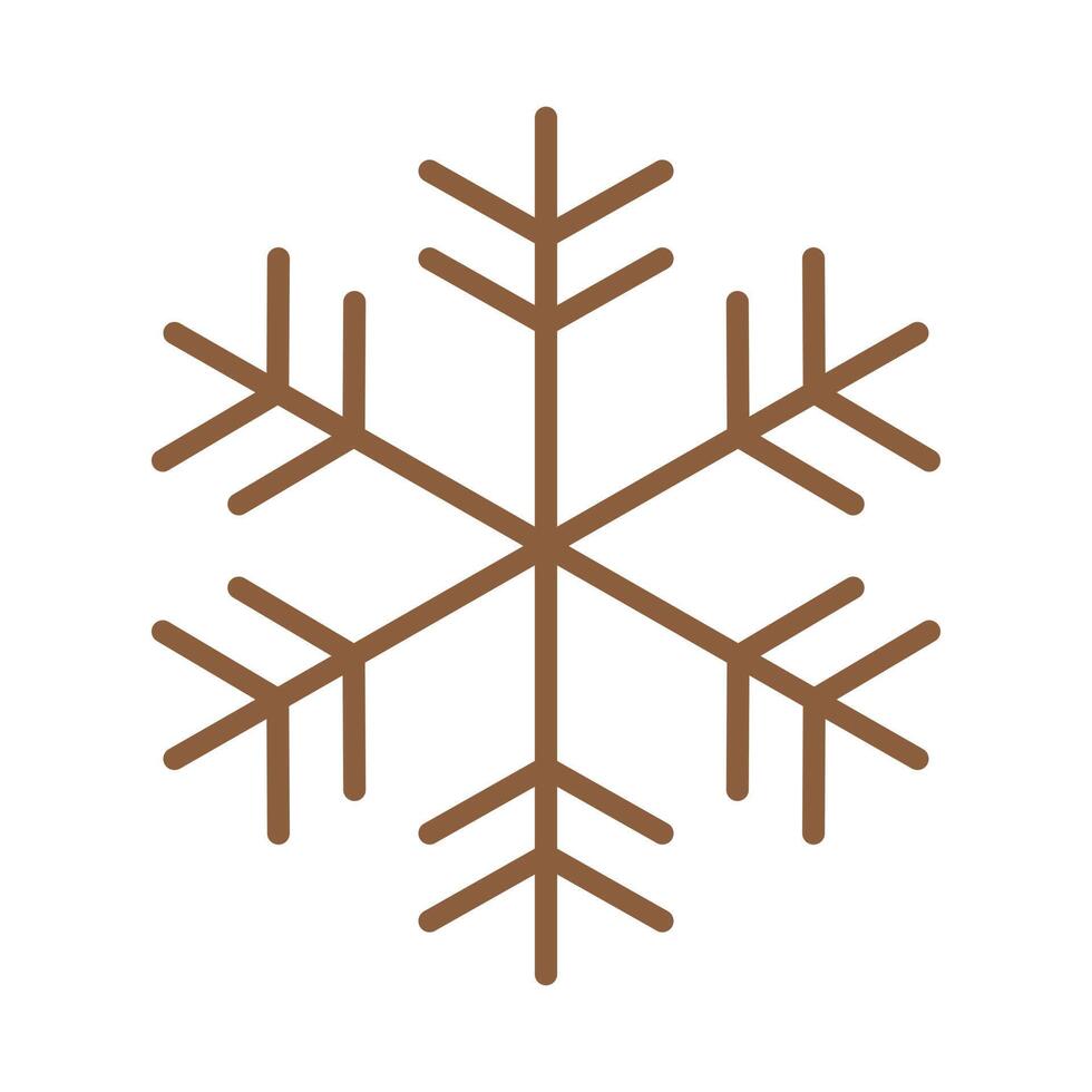 eps10 brown vector snowflake icon or logo in simple flat trendy modern style isolated on white background