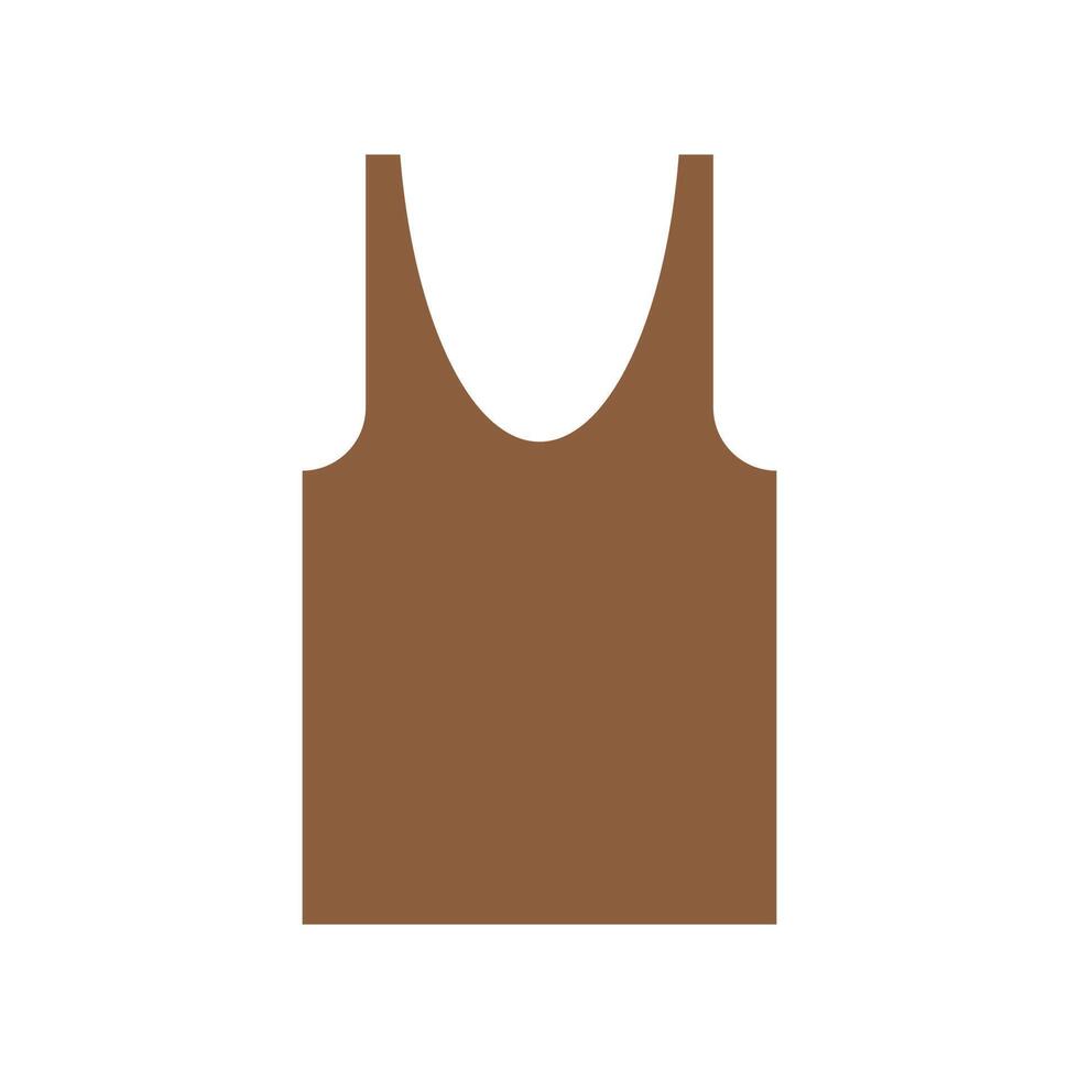 eps10 brown vector tank top solid icon or logo in simple flat trendy modern style isolated on white background