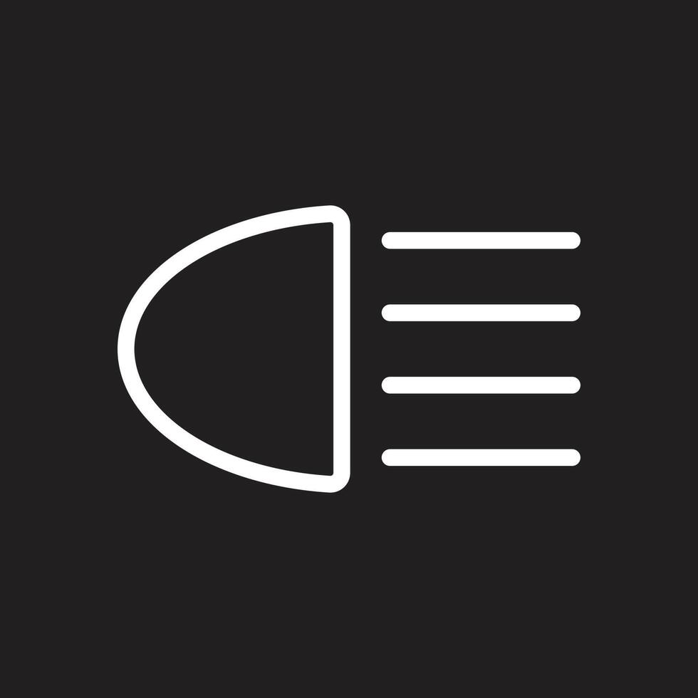 eps10 white vector headlight signal line art icon or logo in simple