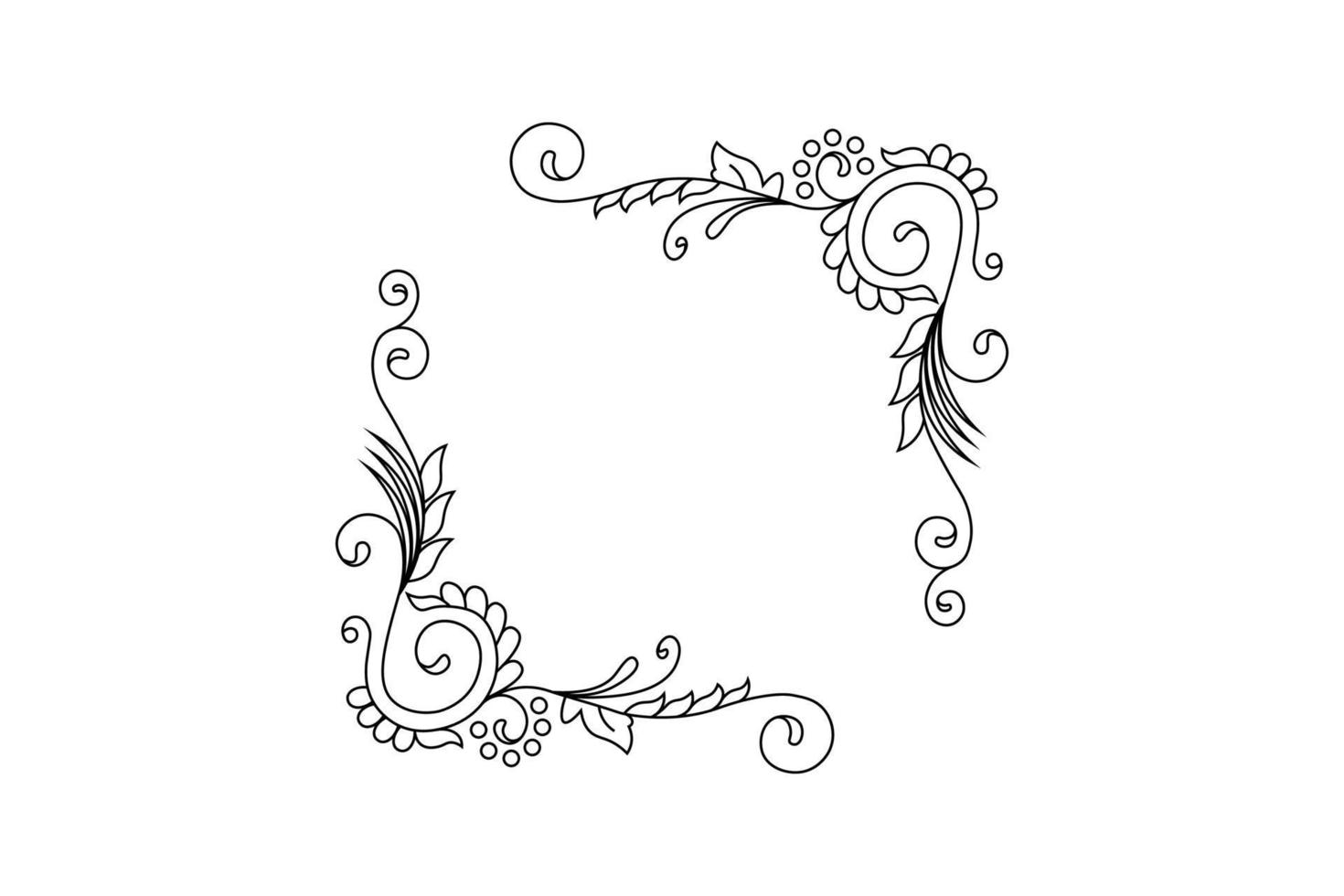 flower frame vector, floral hand drawing frame, free vector