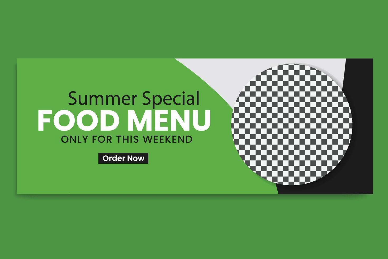 food social media cover template, restaurant food web banner design, social media template. free vector