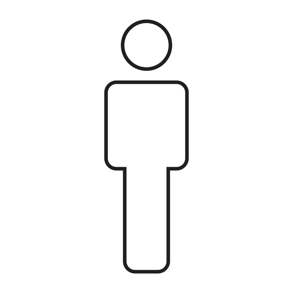 eps10 vector negro hombre línea arte icono o logotipo en estilo moderno plano simple aislado sobre fondo blanco