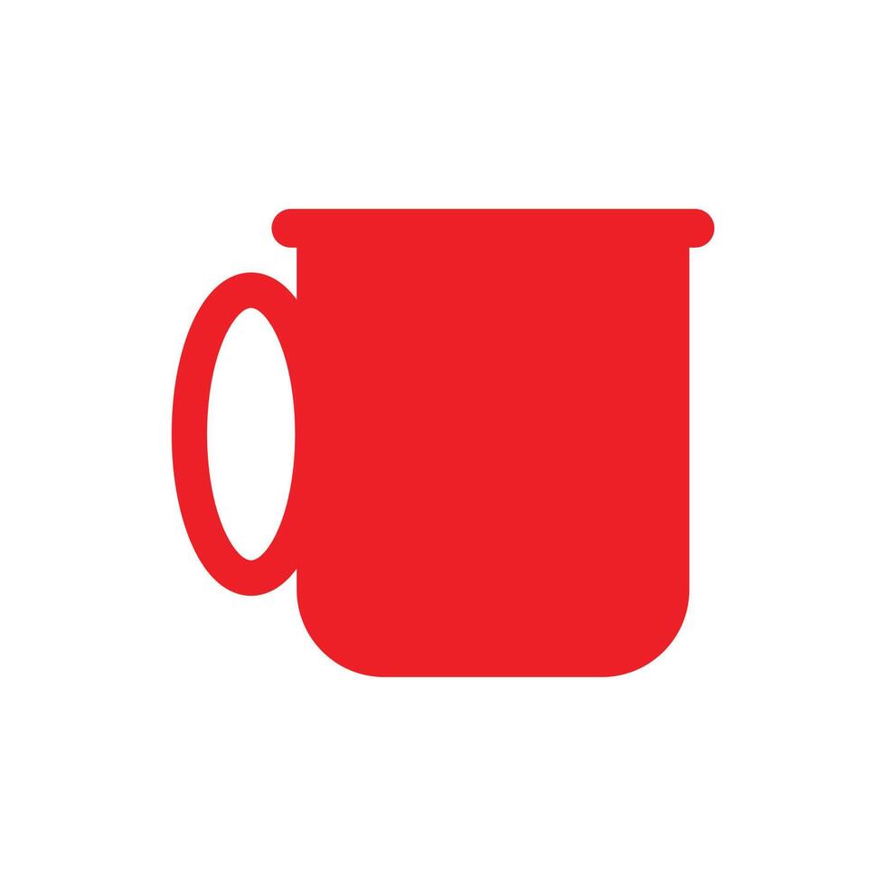 eps10 vector rojo taza de café icono sólido o logotipo en un estilo moderno plano simple aislado en fondo blanco