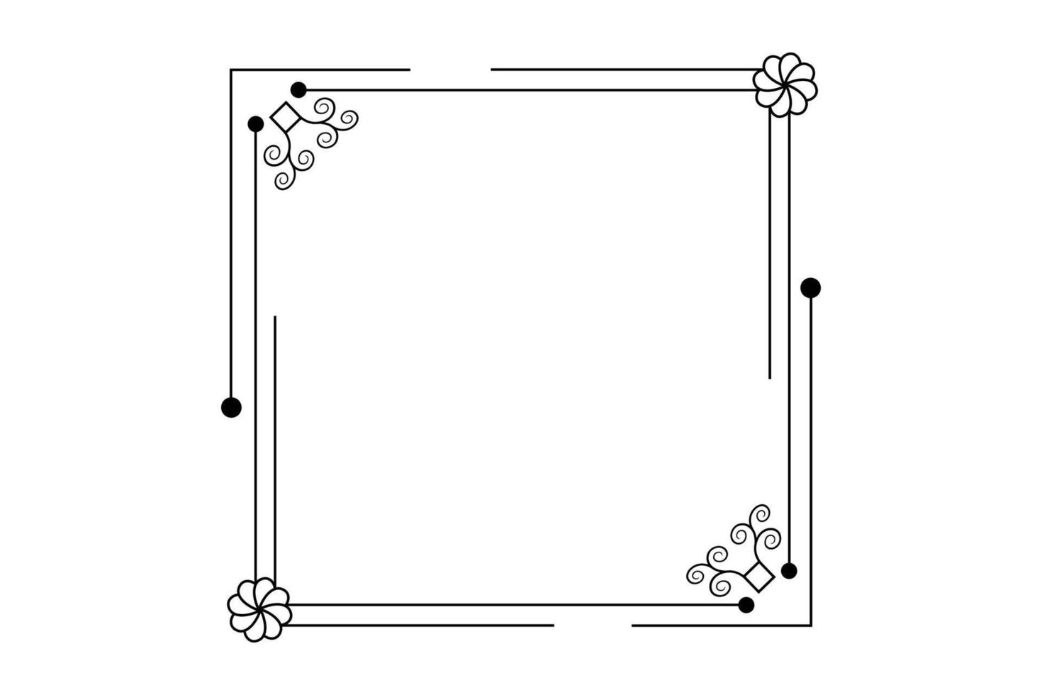 flower frame vector, floral hand drawing frame, free vector