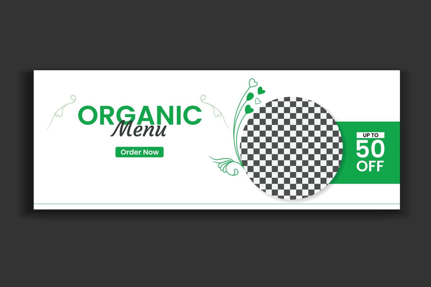 food social media cover template, restaurant food web banner design, social media template. free vector