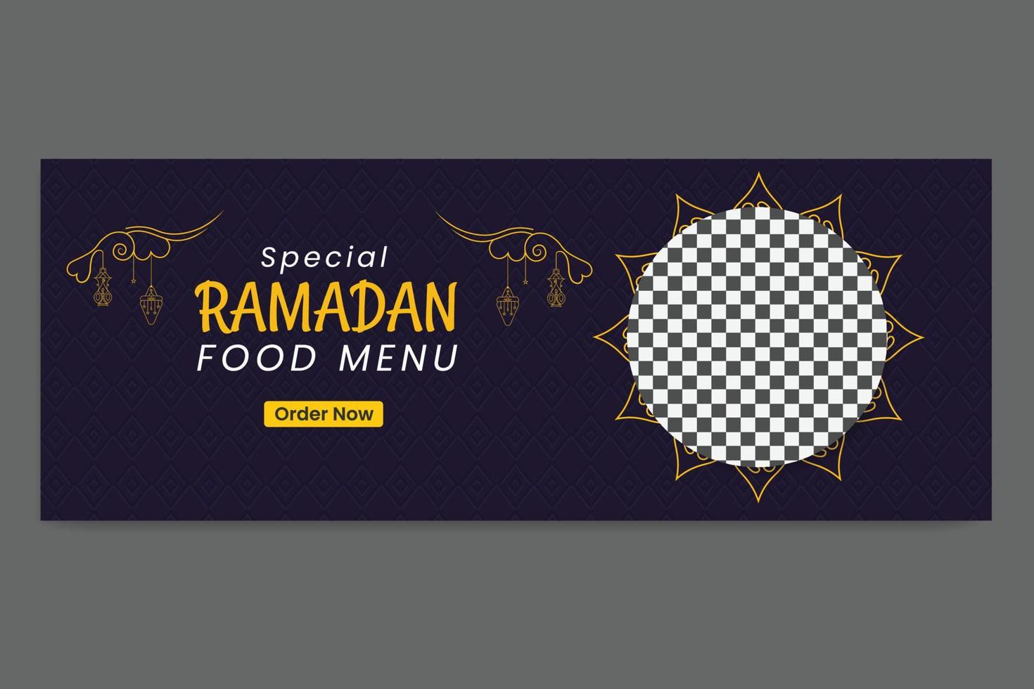 food social media cover template, restaurant food web banner design, social media template. free vector