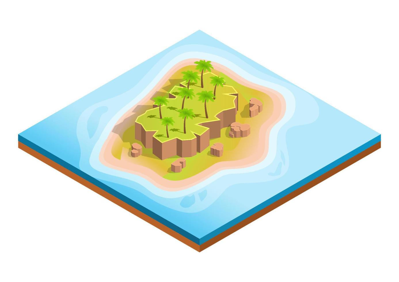 flying island with house and trees. vector