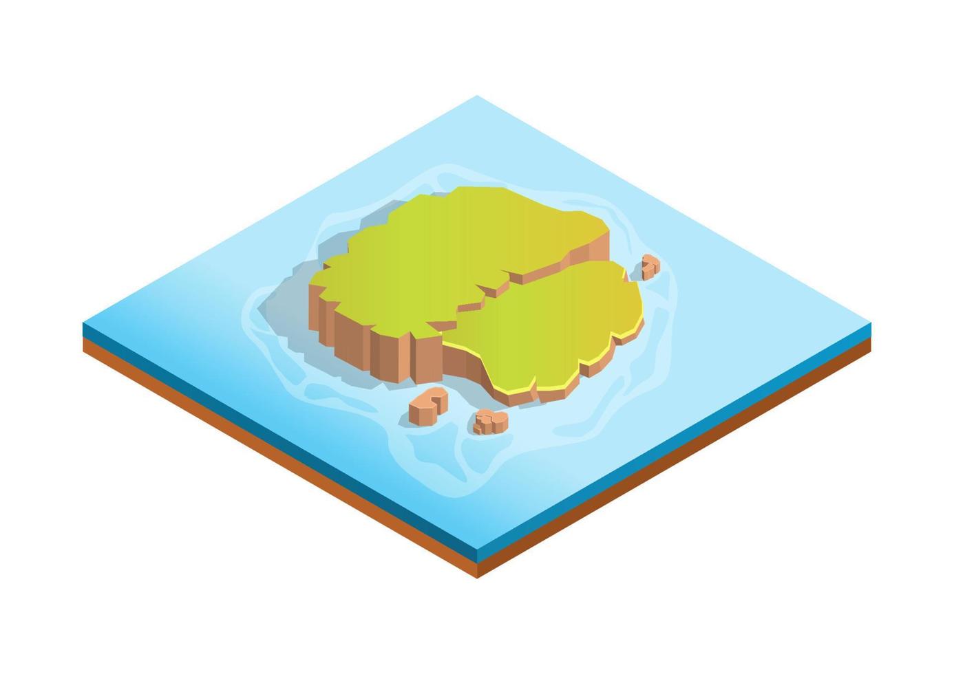 isometric beautiful island vector