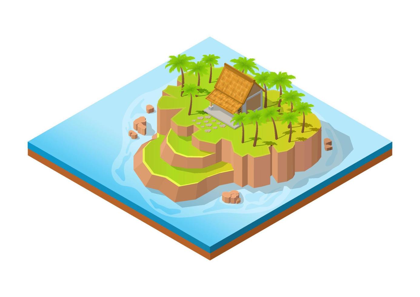 isometric beautiful island vector