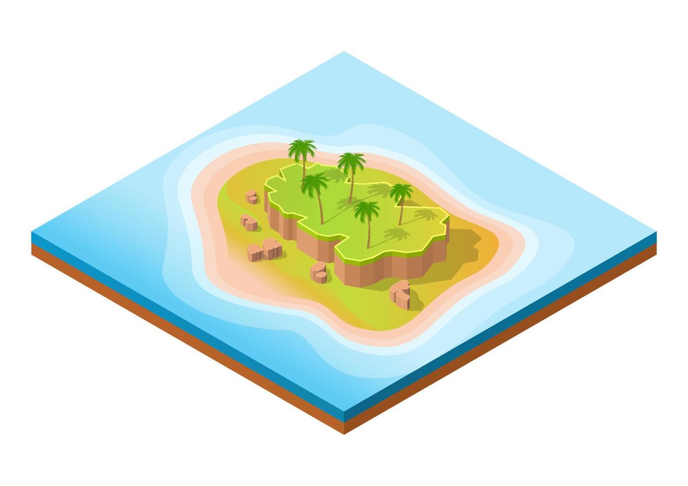 isometric beautiful island vector