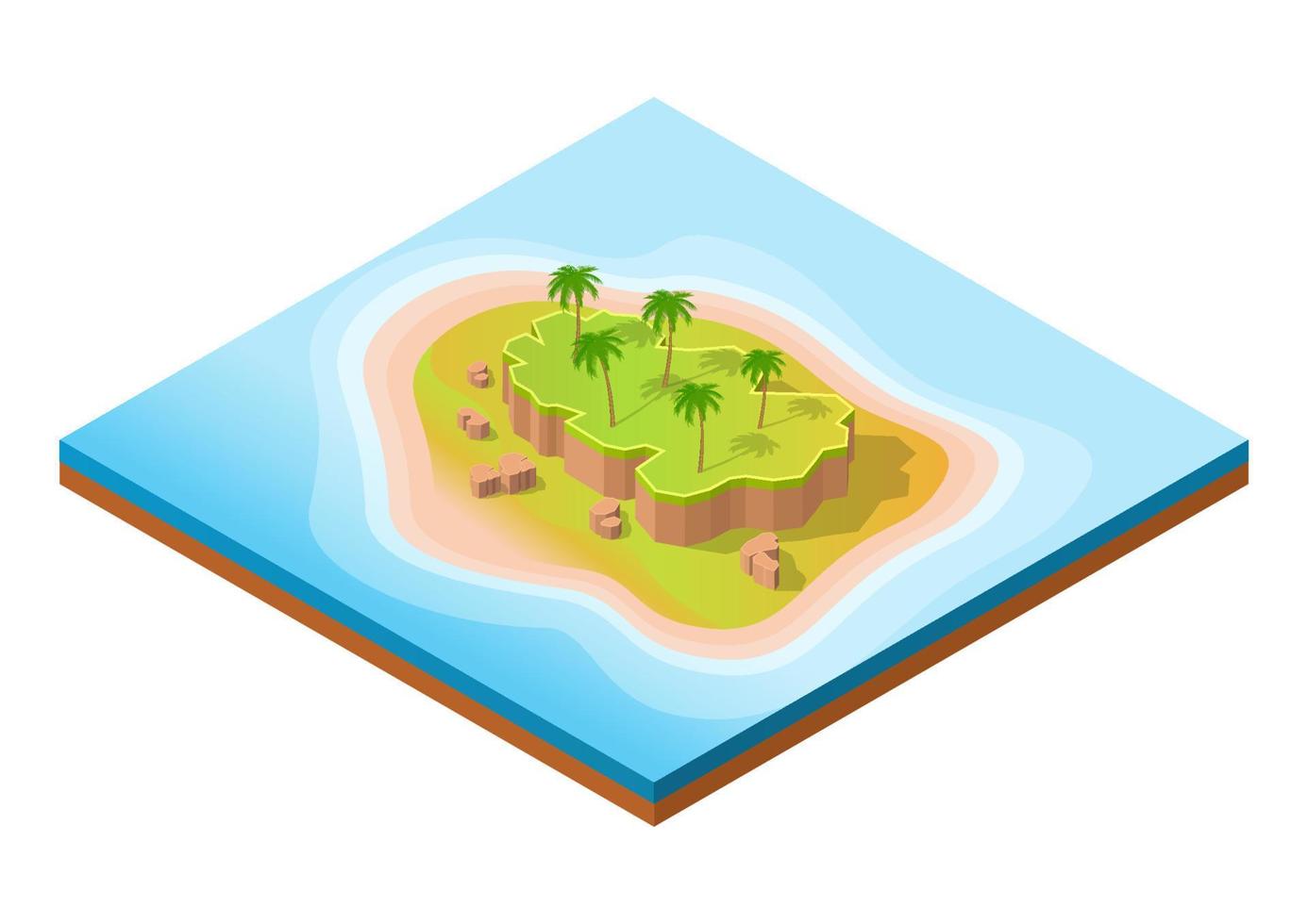 hermosa isla isométrica vector