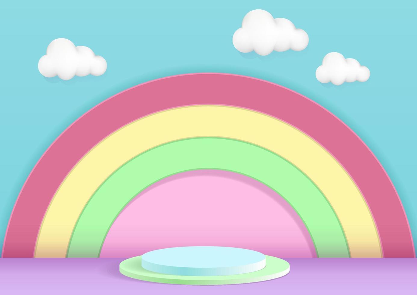 pastel color minimalist podium vector