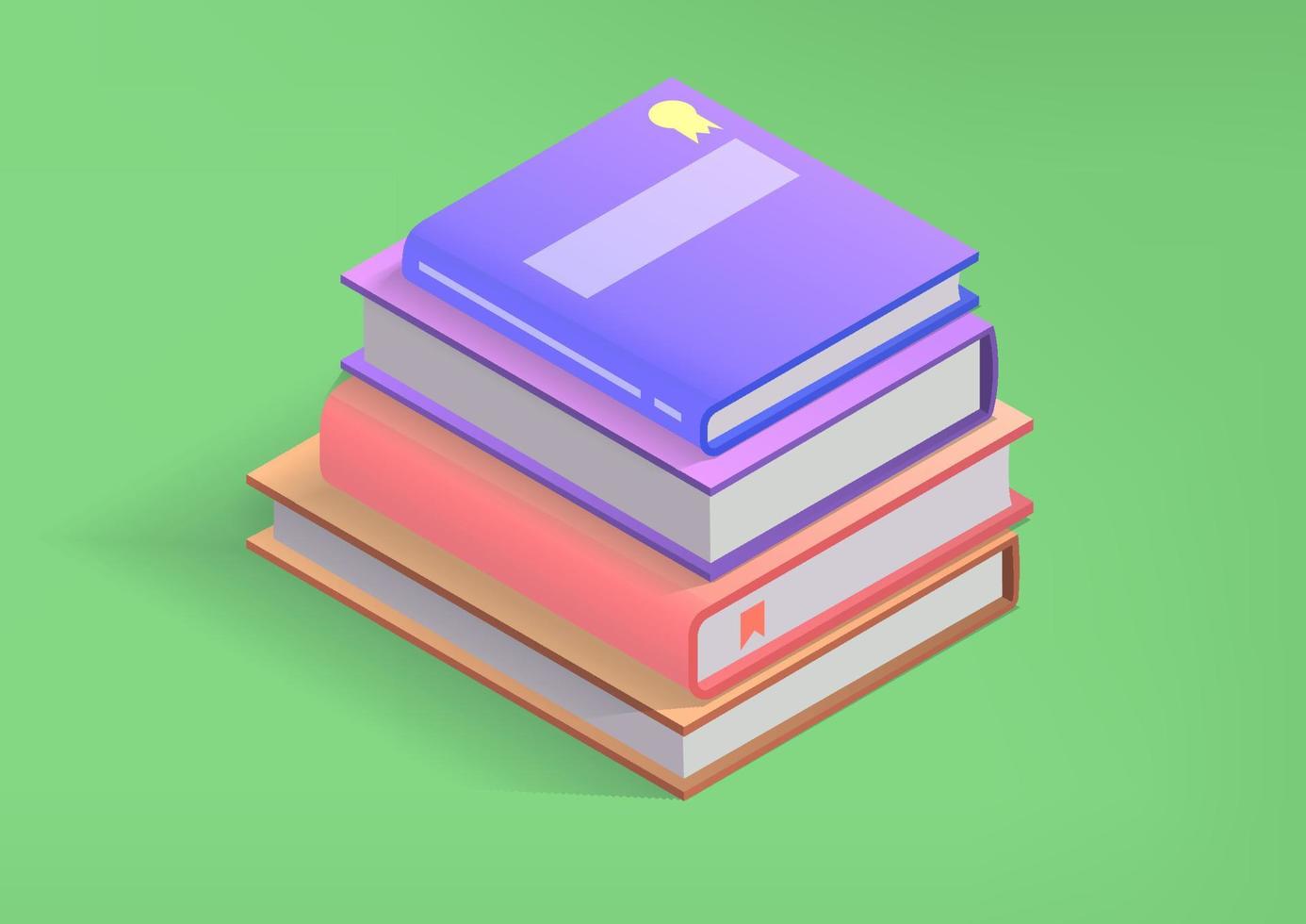 isometric stuck books vector