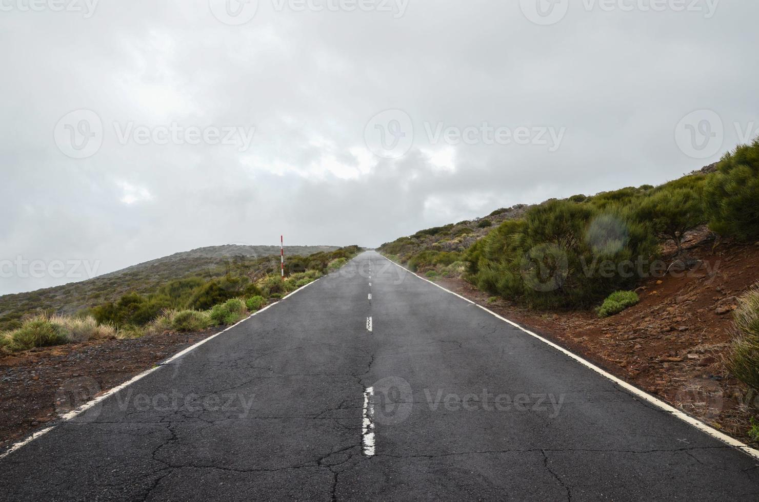 Road on Cloudy Day in El Teide National Park photo