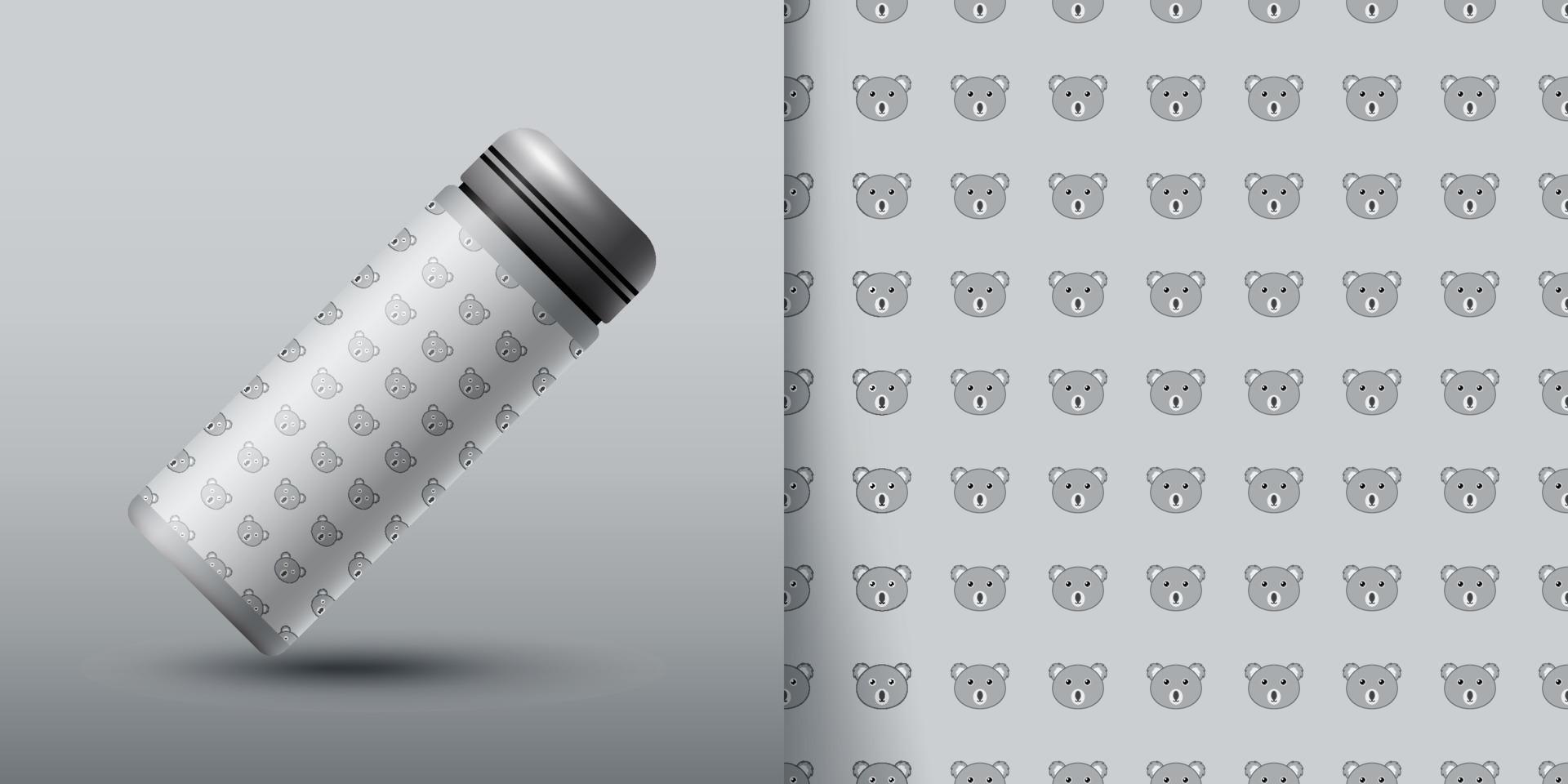 Koala seamless pattern with bottle vector