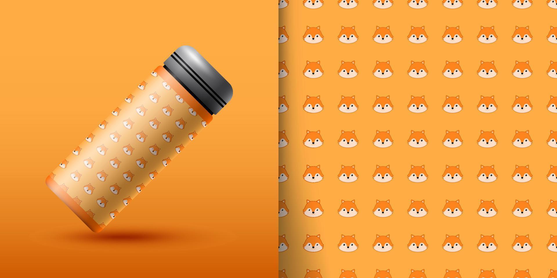 Fox seamless pattern with bottle vector