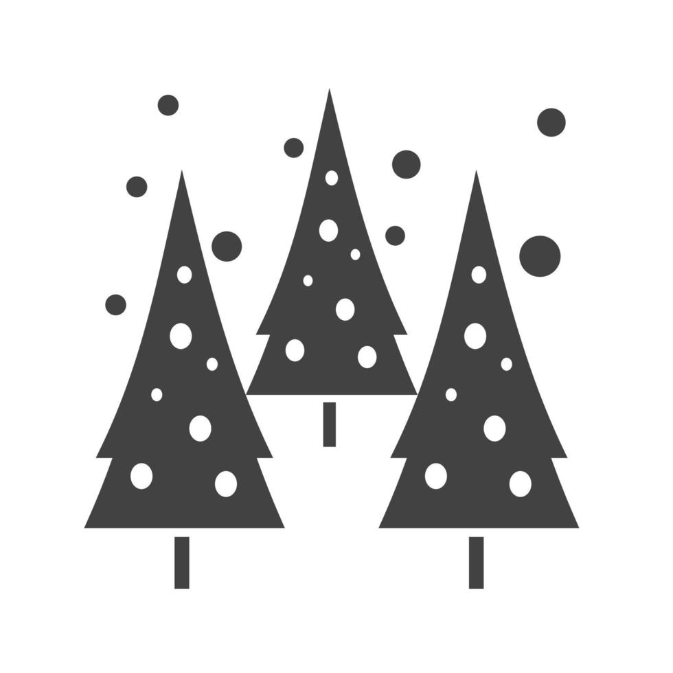 Snowing in trees Glyph Black Icon vector