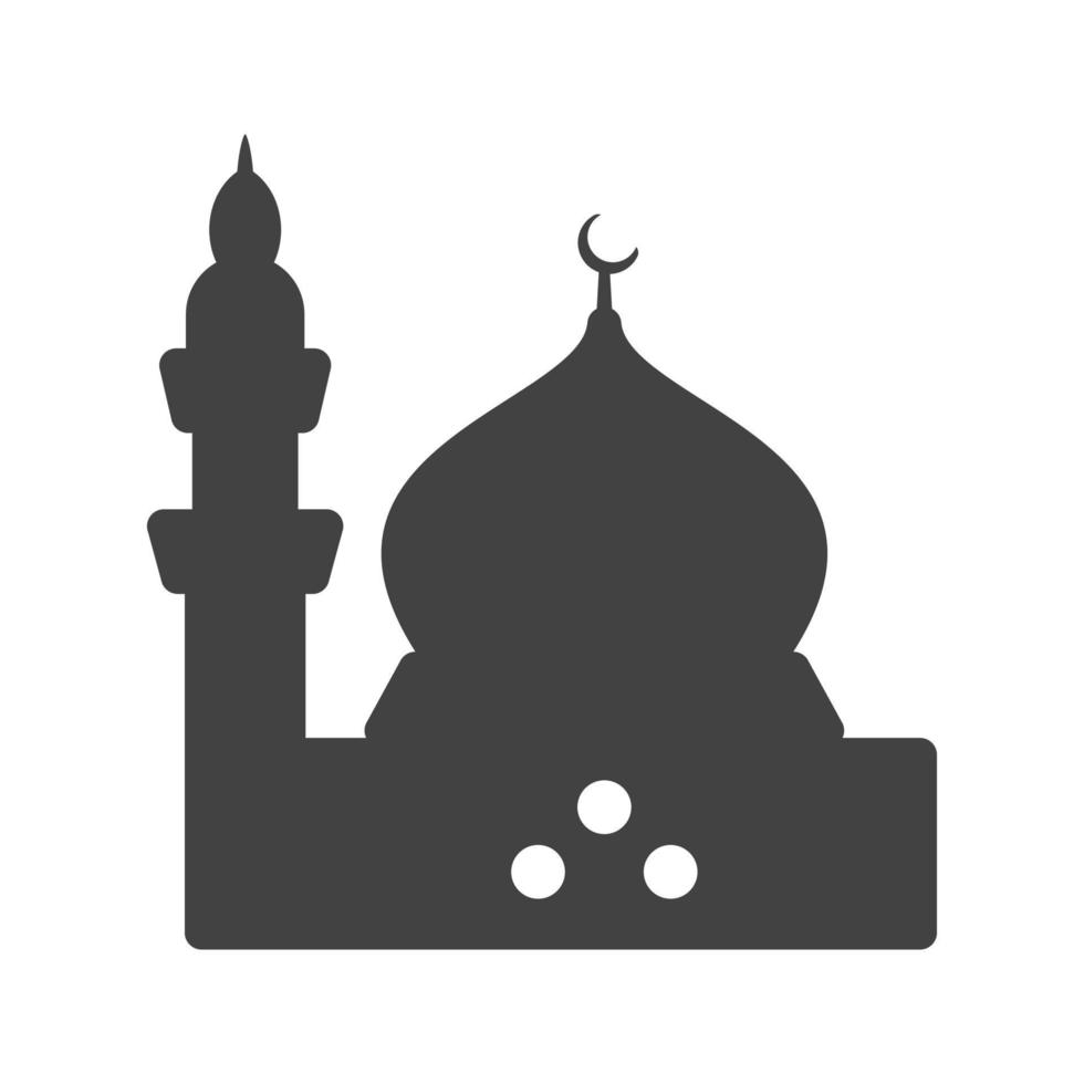 Prophet's Mosque Glyph Black Icon vector