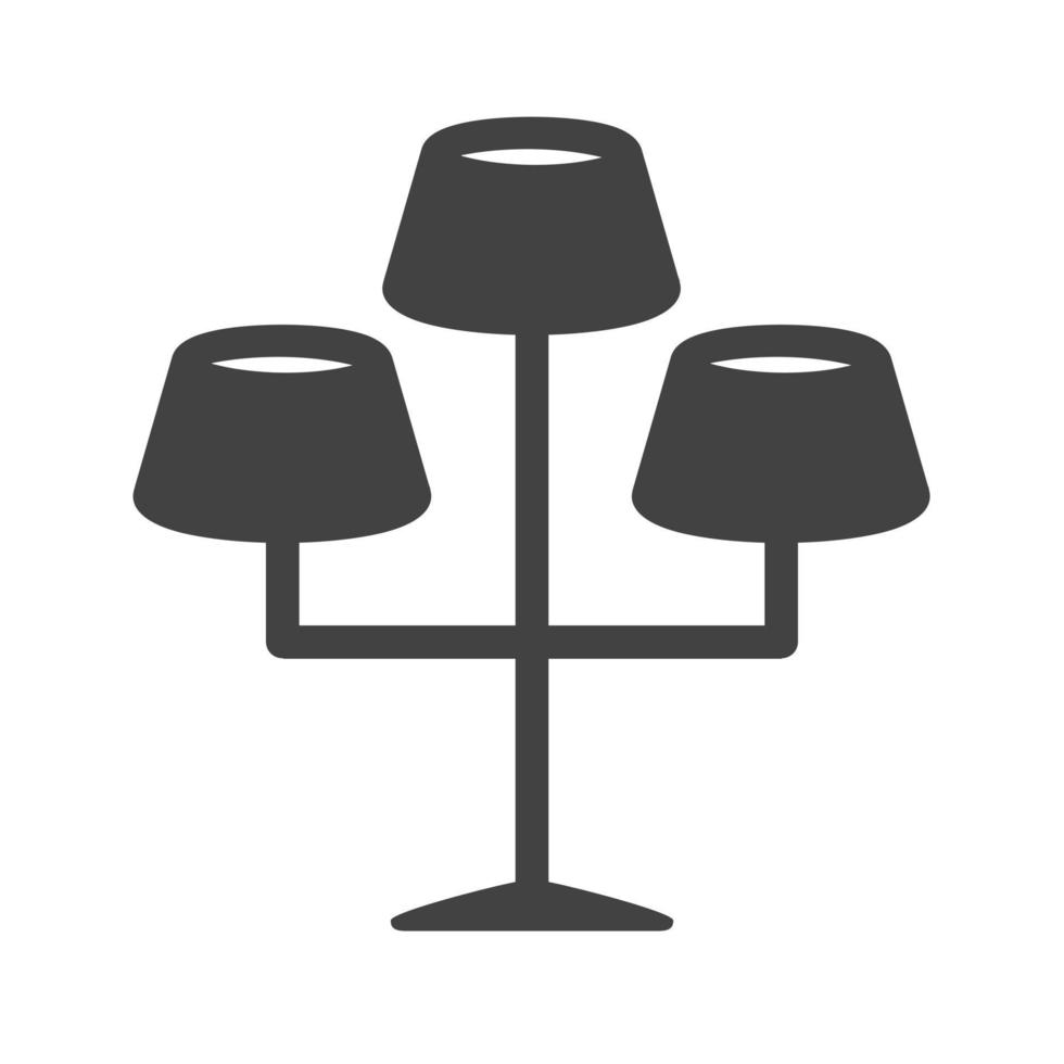 soporte de lámparas glifo icono negro vector