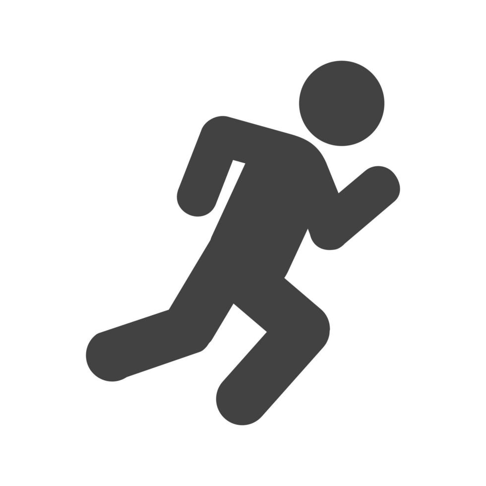 Running Glyph Black Icon vector