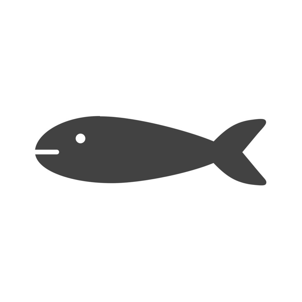 icono de glifo de pescado negro vector