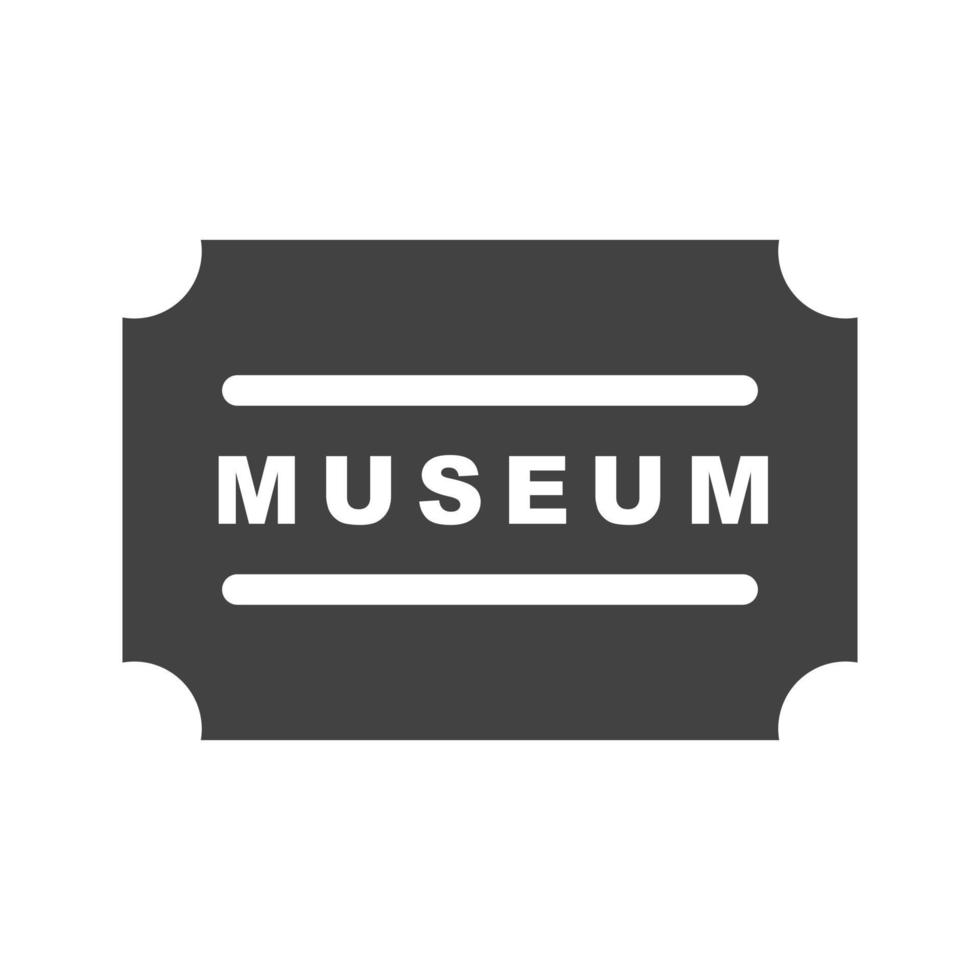 museo etiqueta glifo icono negro vector