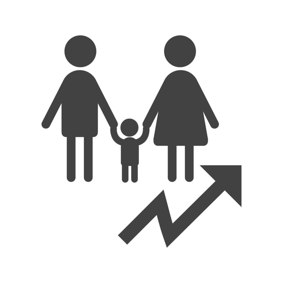 Population Growth Glyph Black Icon vector