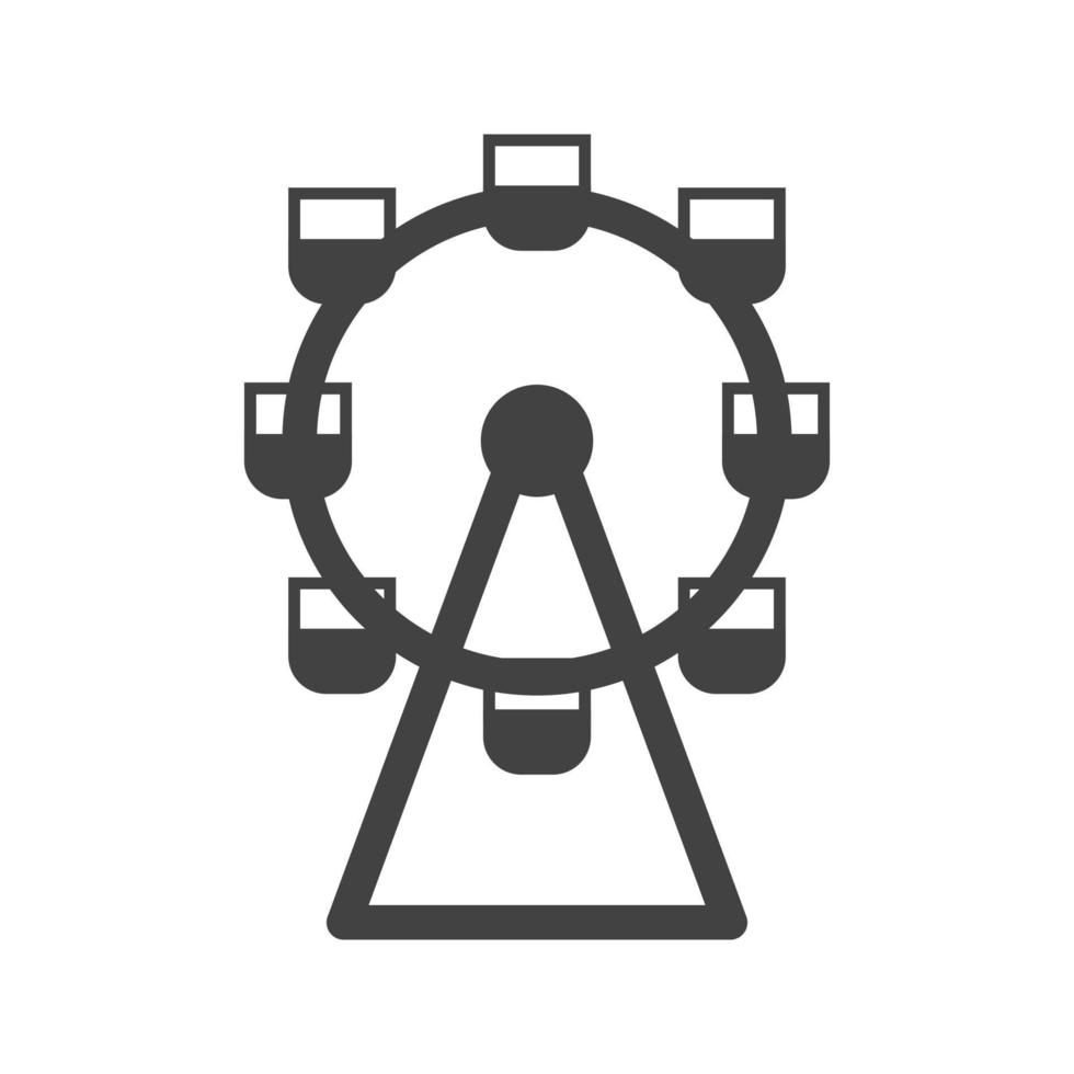 Ferris Wheel Glyph Black Icon vector