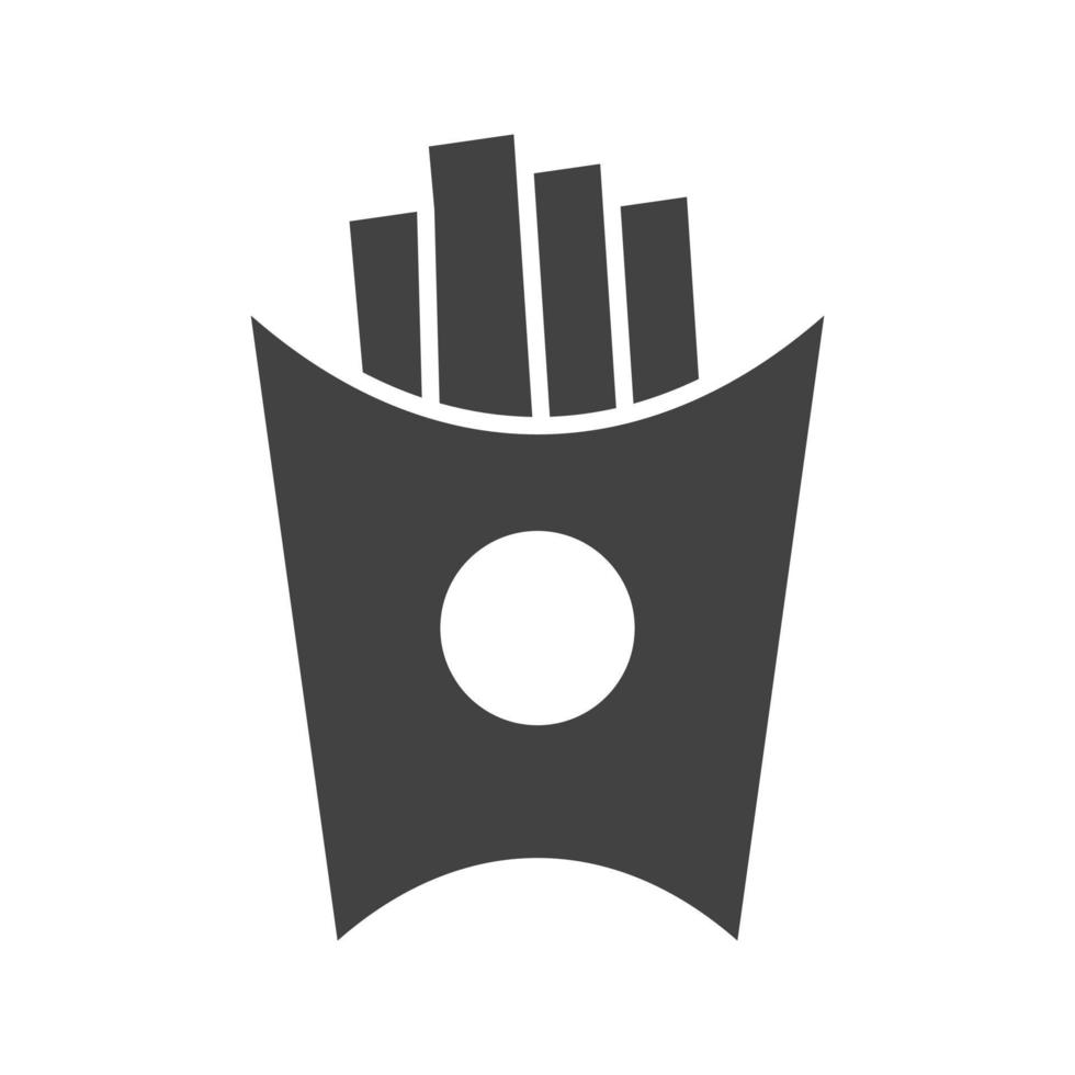 French Fries Glyph Black Icon vector