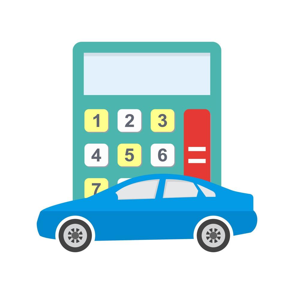 Car Calculation Flat Multicolor Icon vector