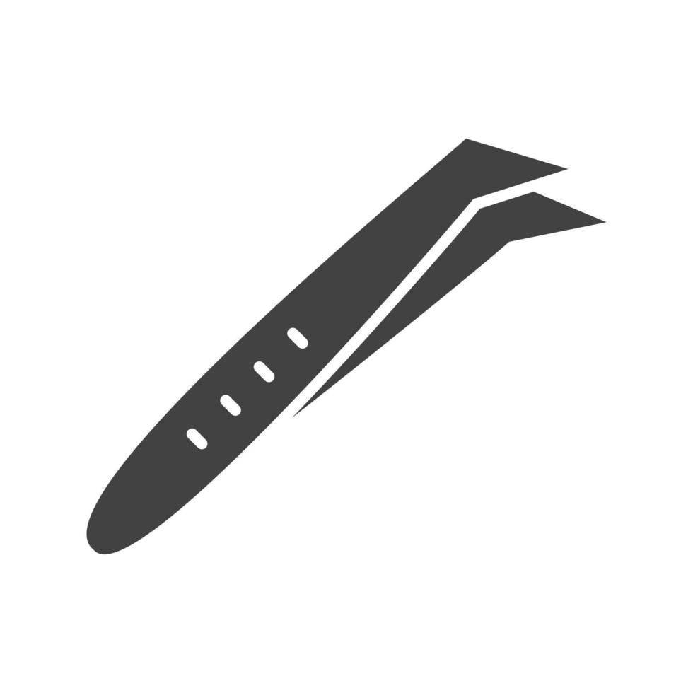 Cotton Pliers Glyph Black Icon vector