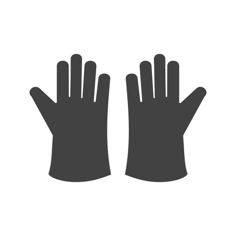 guantes de limpieza glifo icono negro vector