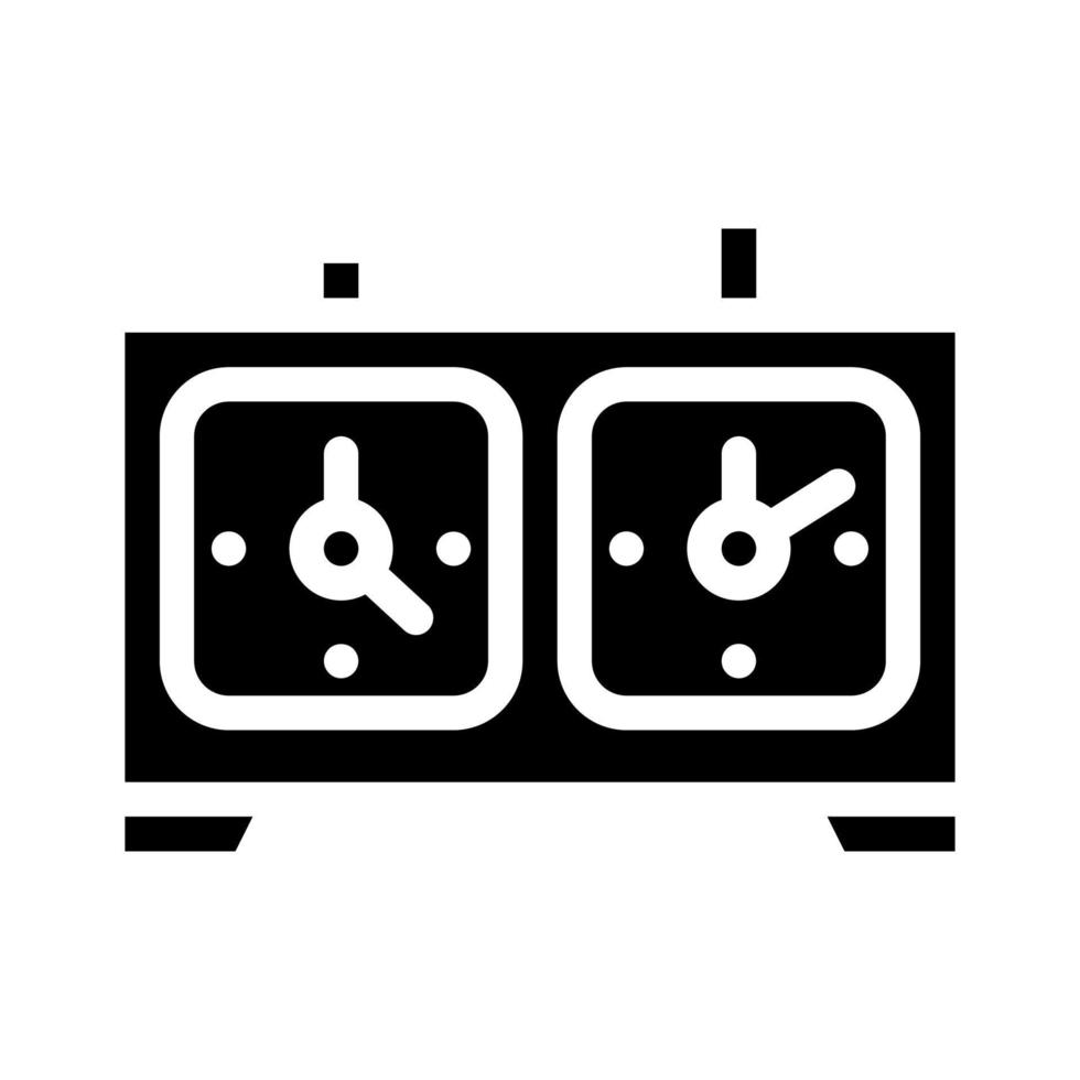 juego de ajedrez reloj glifo icono vector ilustración