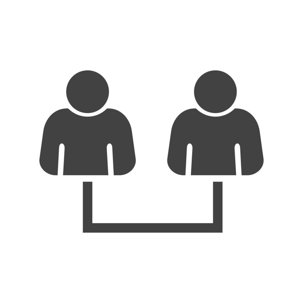 Connected Users I Glyph Black Icon vector