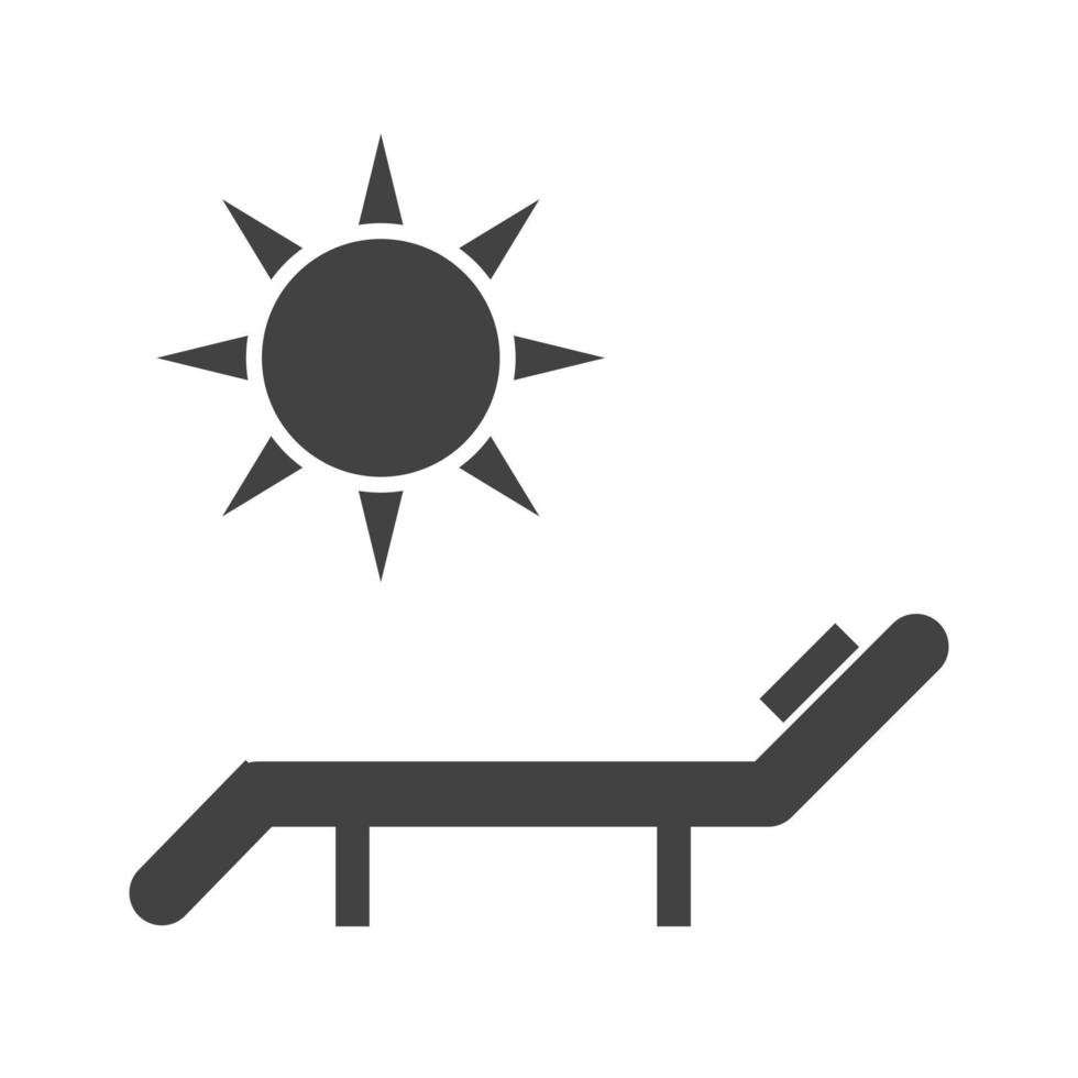 Sun Bathing Glyph Black Icon vector