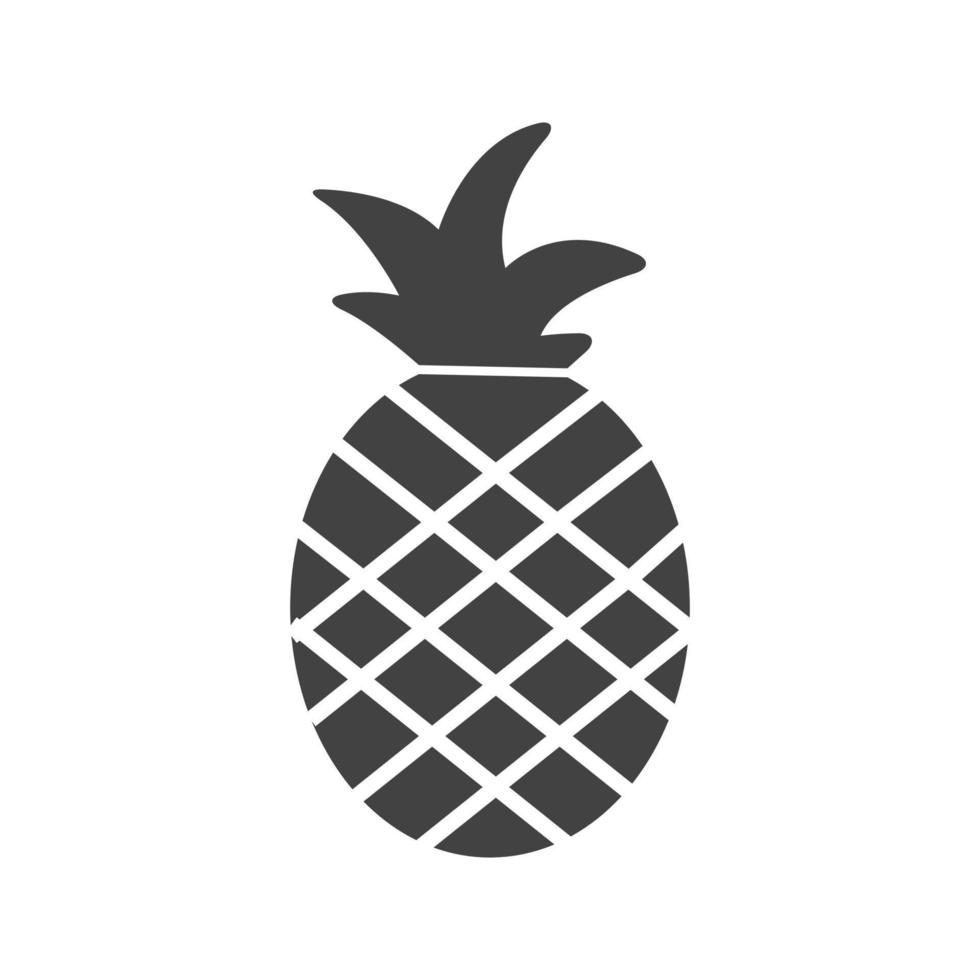 Pineapple Glyph Black Icon vector