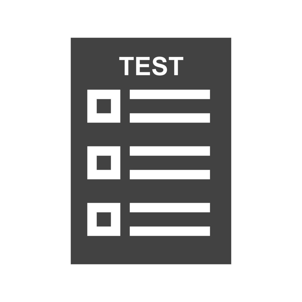 Online Test Glyph Black Icon vector