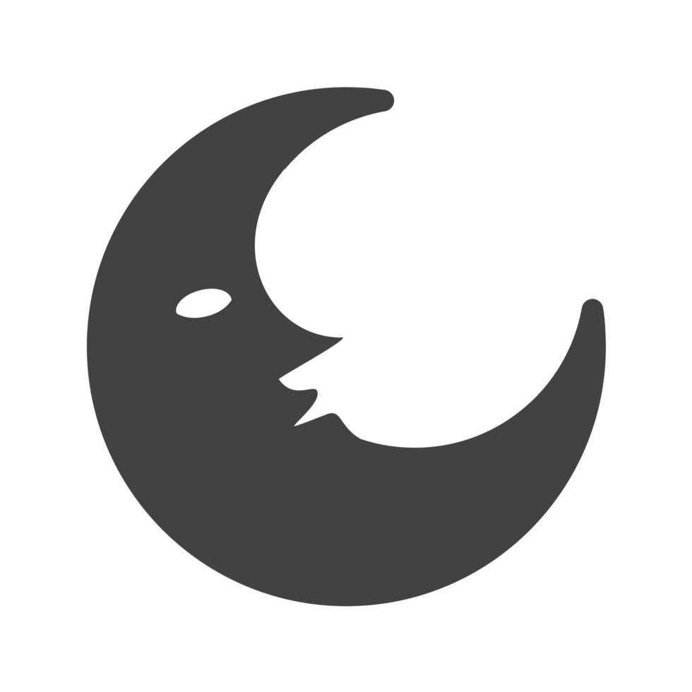 icono negro de glifo de media luna vector