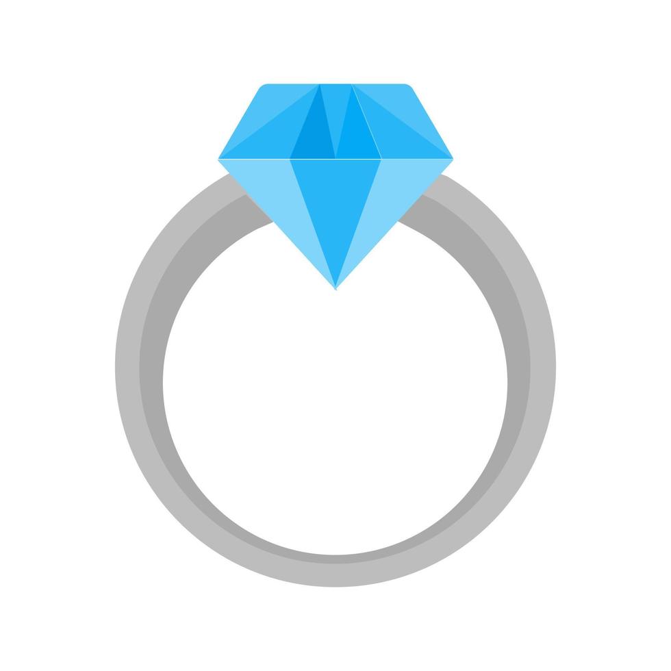 anillo de diamantes plano icono multicolor vector