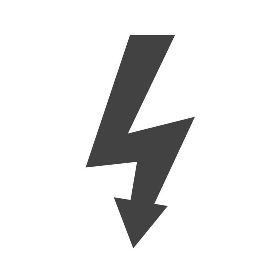 High Voltage Glyph Black Icon vector