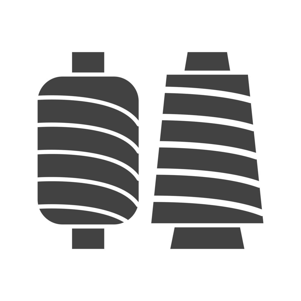 Spools of Thread Glyph Black Icon vector