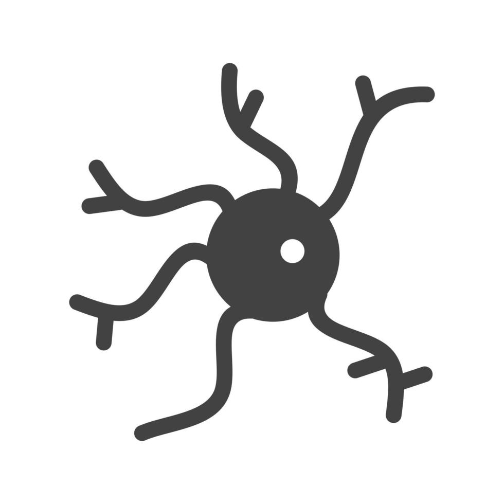 icono de glifo de neurona negro vector