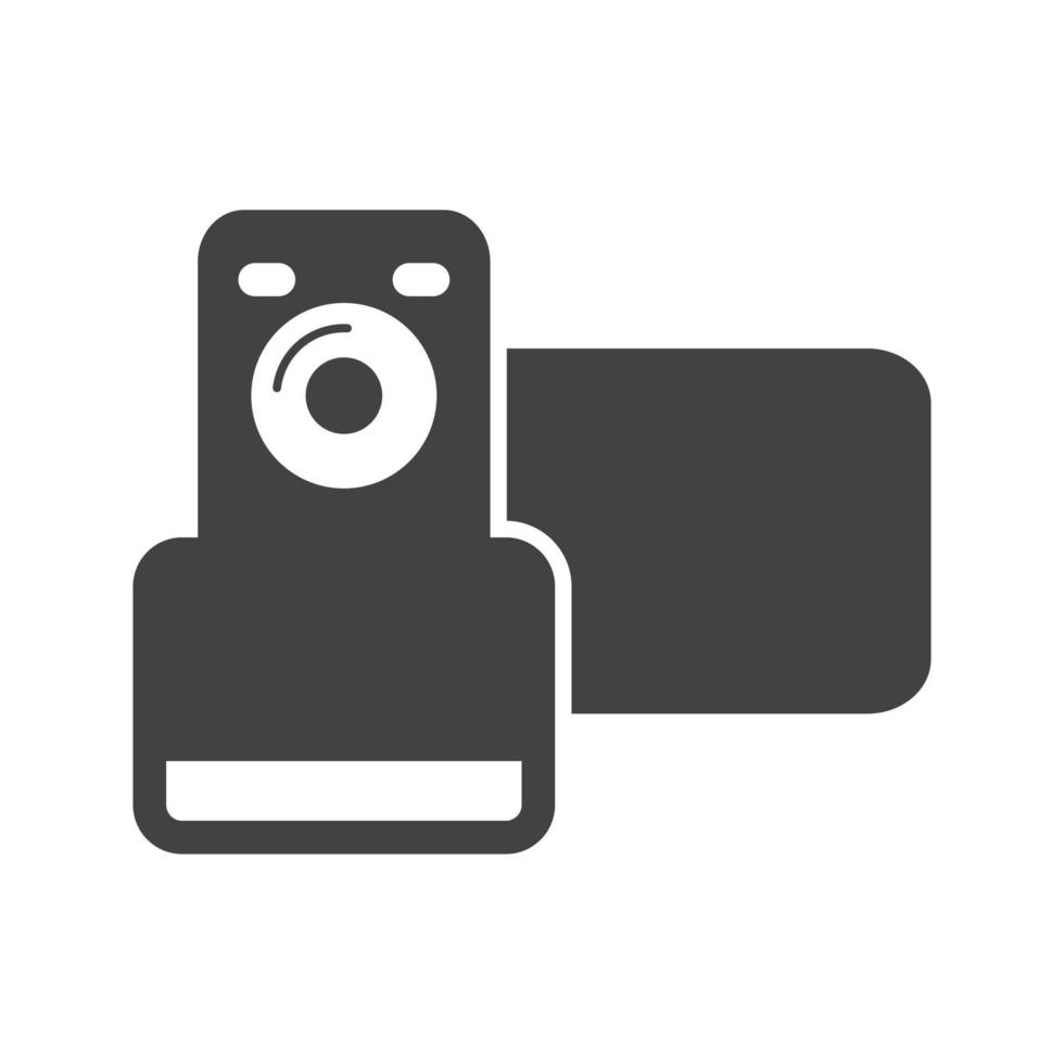 Video Camera Glyph Black Icon vector