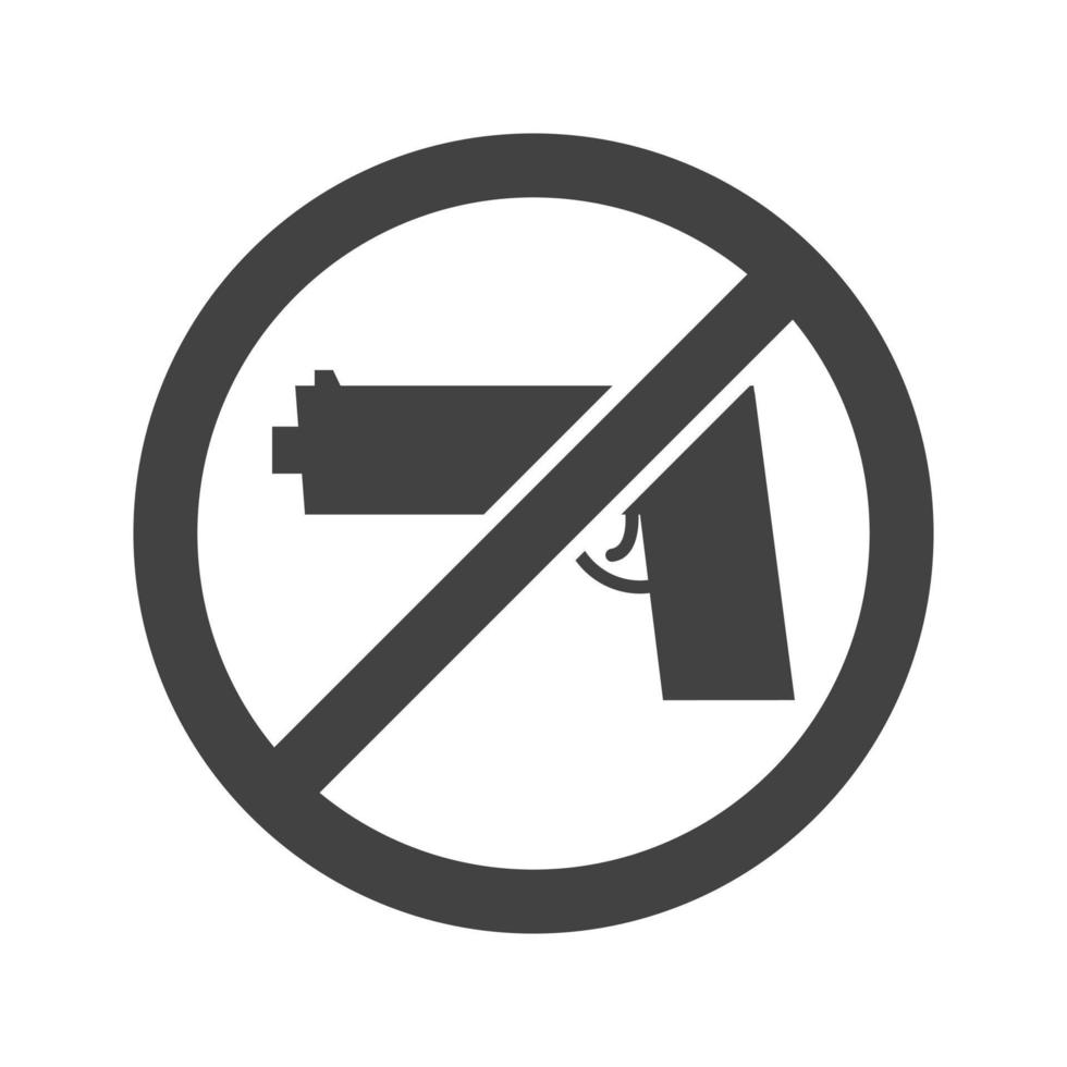 No Weapons Glyph Black Icon vector