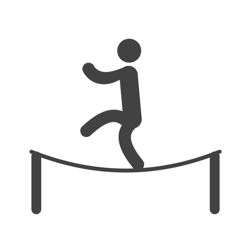 Hanging from Ropes Glyph Black Icon vector