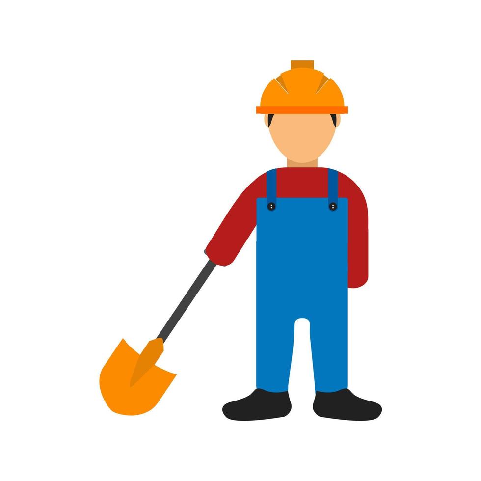 Construction Worker III Flat Multicolor Icon vector
