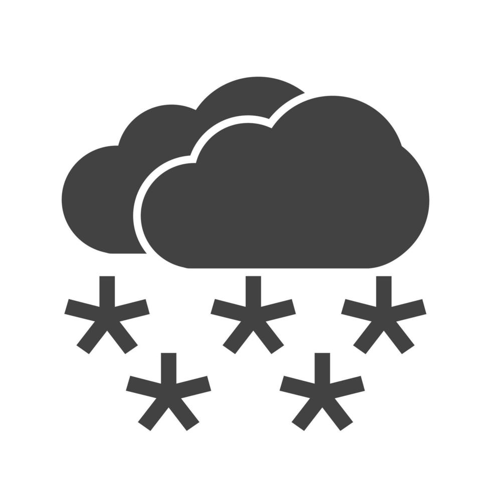 Heavy Snowing Glyph Black Icon vector